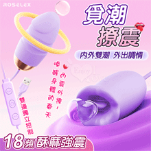 ROSELEX 勞樂斯 ‧ 覓潮  18段變頻舌撩+震動 雙邊獨立控制雙跳蛋﹝USB直插供電款﹞紫【特別提供保固六個月】
