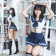 學生角色扮演服！大方水手領短上衣百褶短裙四件式套裝【2000元滿額貴賓禮】