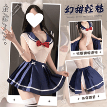 學生角色扮演服！性感網眼透視高衩開襠連身衣 × 百褶裙甜魅二件組